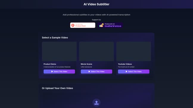 AI Video Subtitler - Main Image