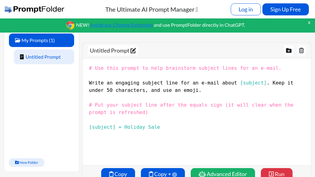 PromptFolder - Screenshot 2