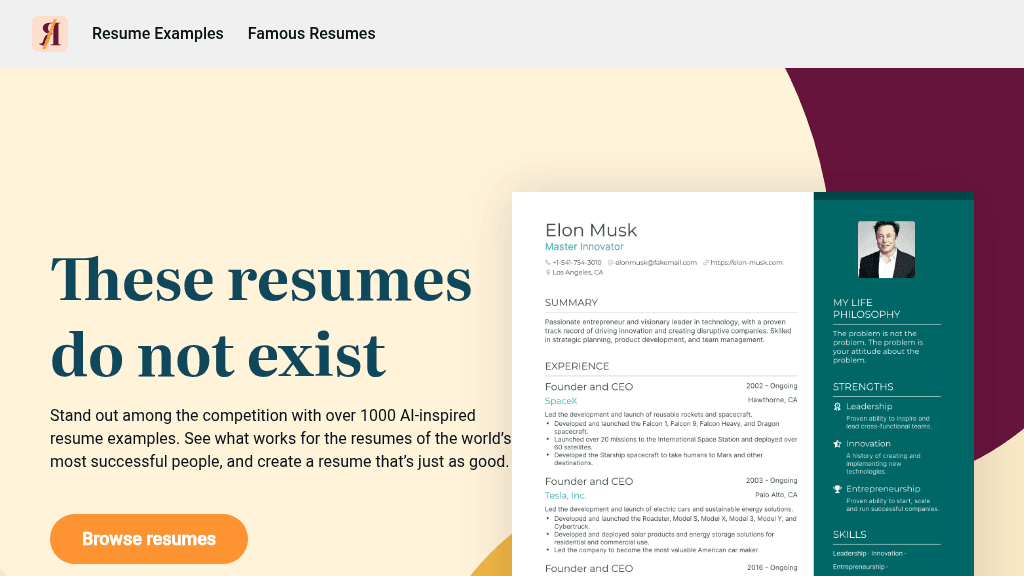 ThisResumeDoesNotExist - Screenshot 2
