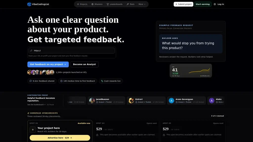 VibeCodingList - Main Image
