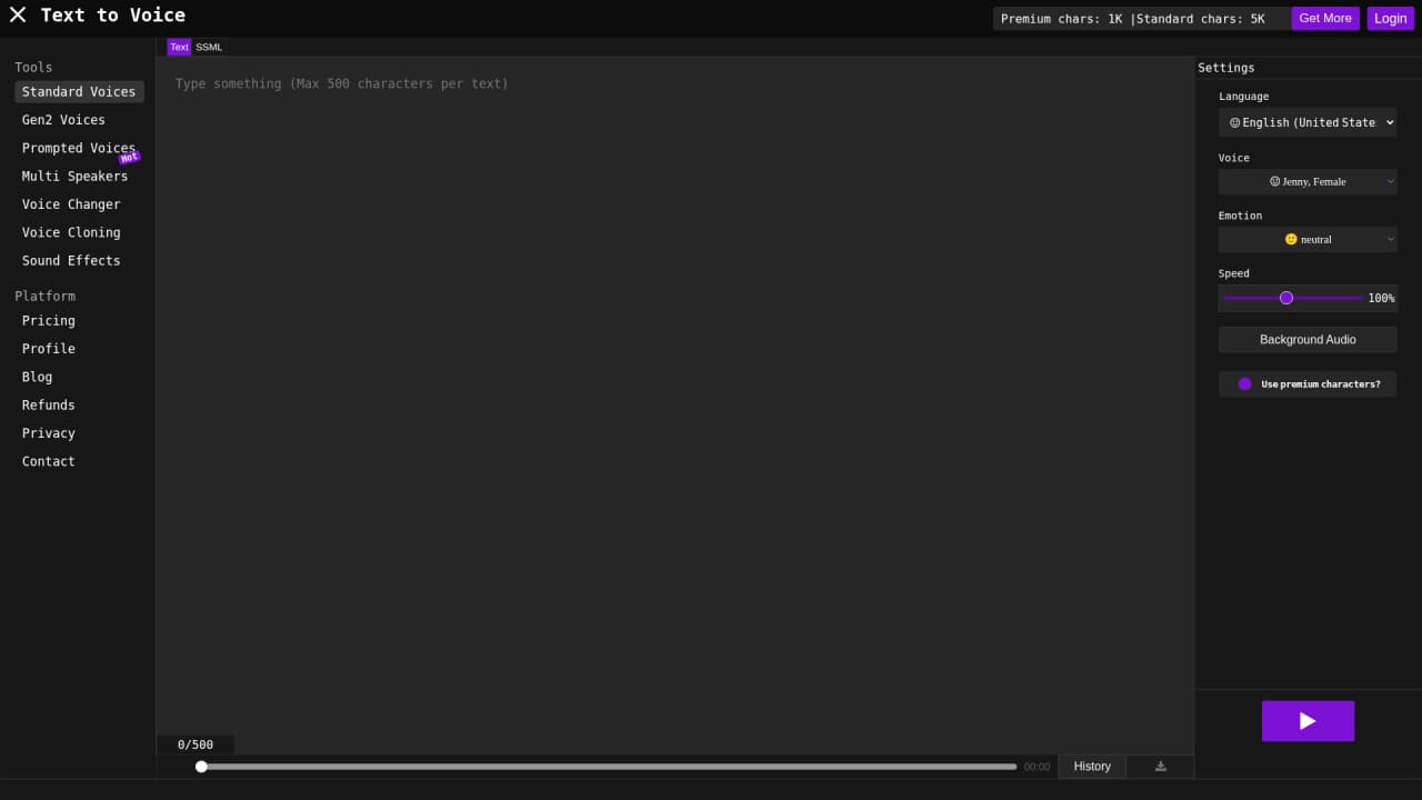 TextToVoice Online - Main Image