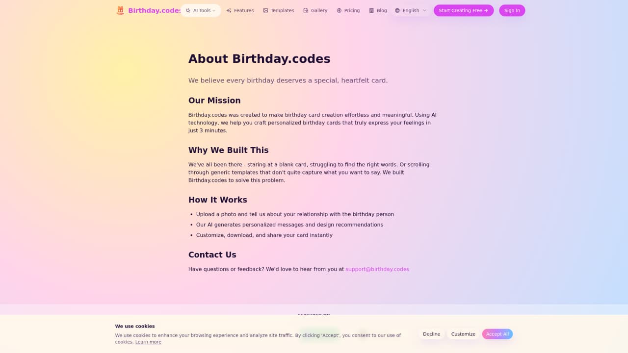 Birthday.codes - Screenshot 4