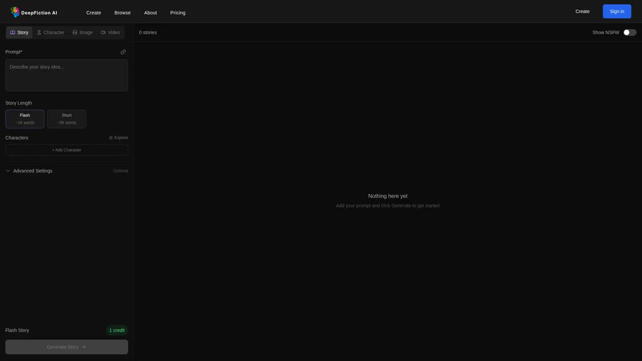 DeepFiction Studio - Screenshot 2