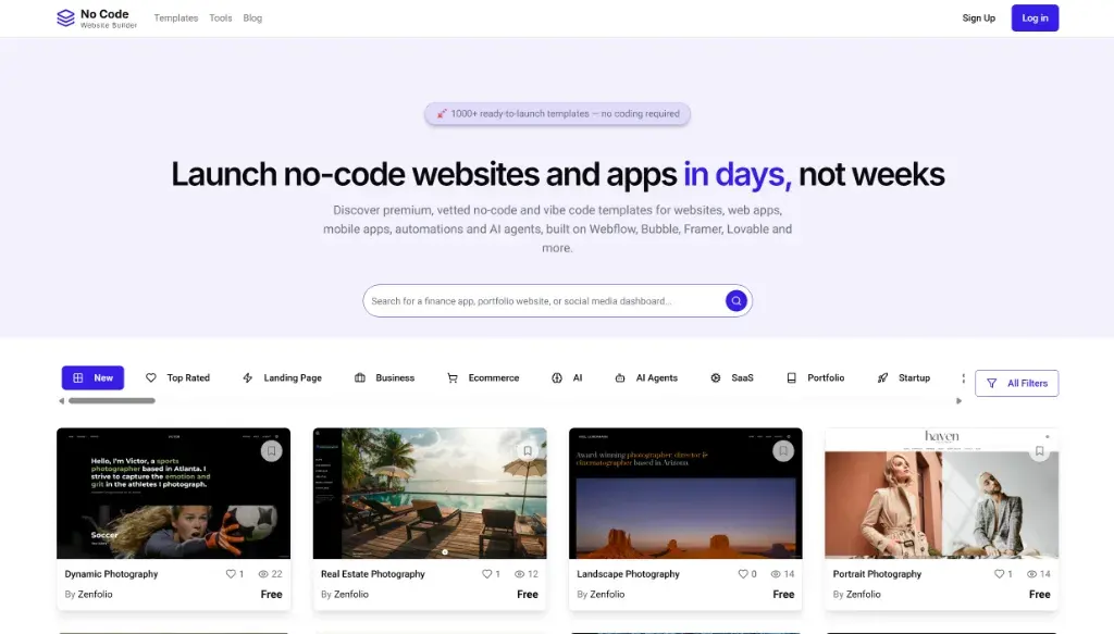 No Code Website Builder - Main Image