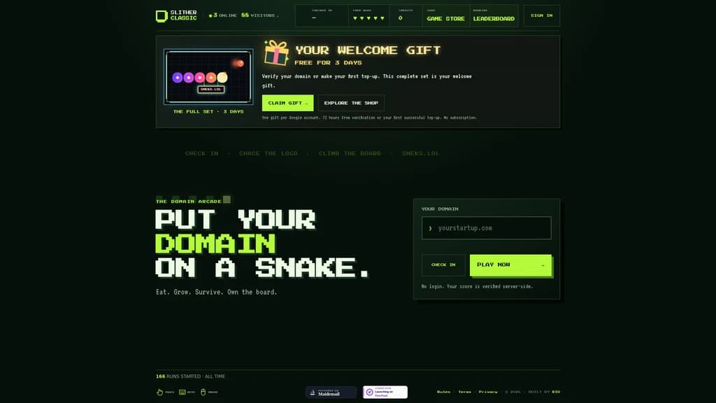 Sneks.lol - The Domain Arcade - Screenshot 2
