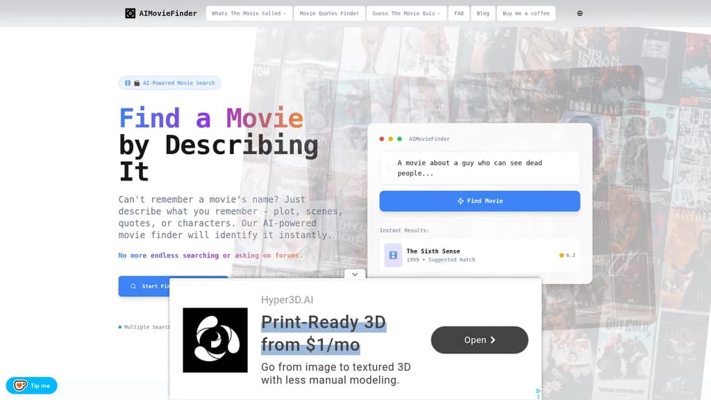 AI Movie Finder - Main Image