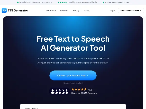 TtsGenerator - Main Image