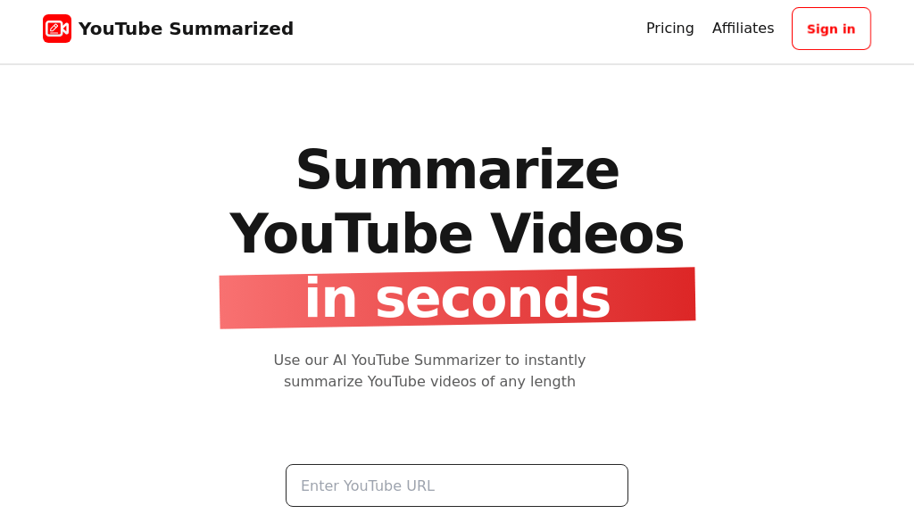 YouTube Summarized - Screenshot 2