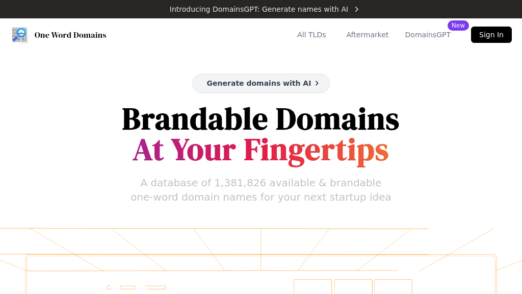 One Word Domains - Screenshot 2