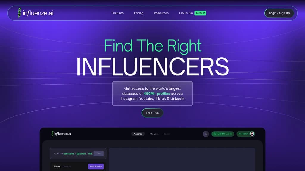 Influenze.ai - Main Image