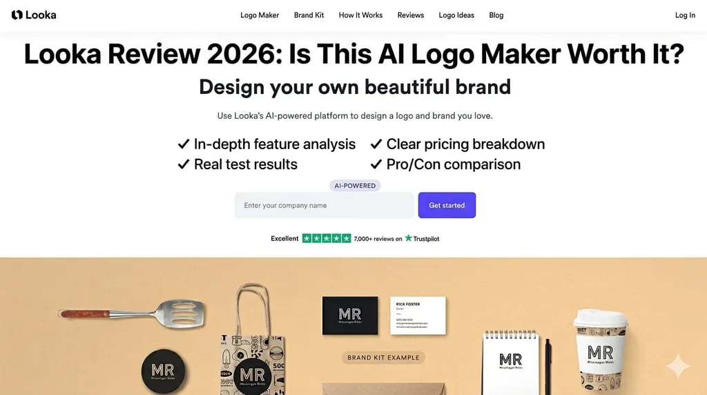Looka 评测 2026:这款 AI Logo 设计工具值得买吗?