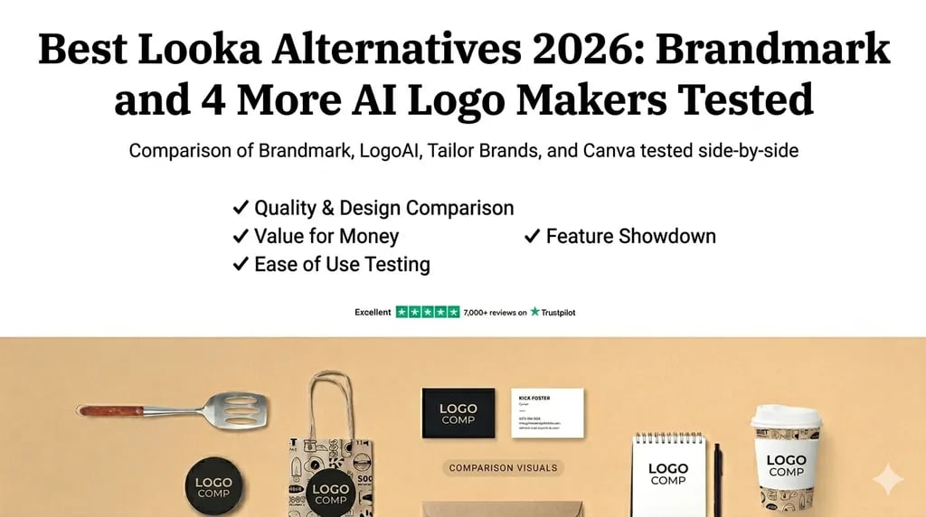Looka 替代品 2026:Brandmark 等 5 款 AI Logo 工具横向测评