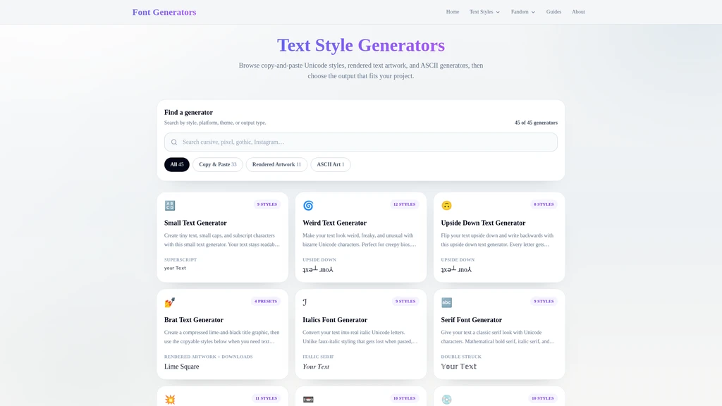 Font Generators.org - Screenshot 2
