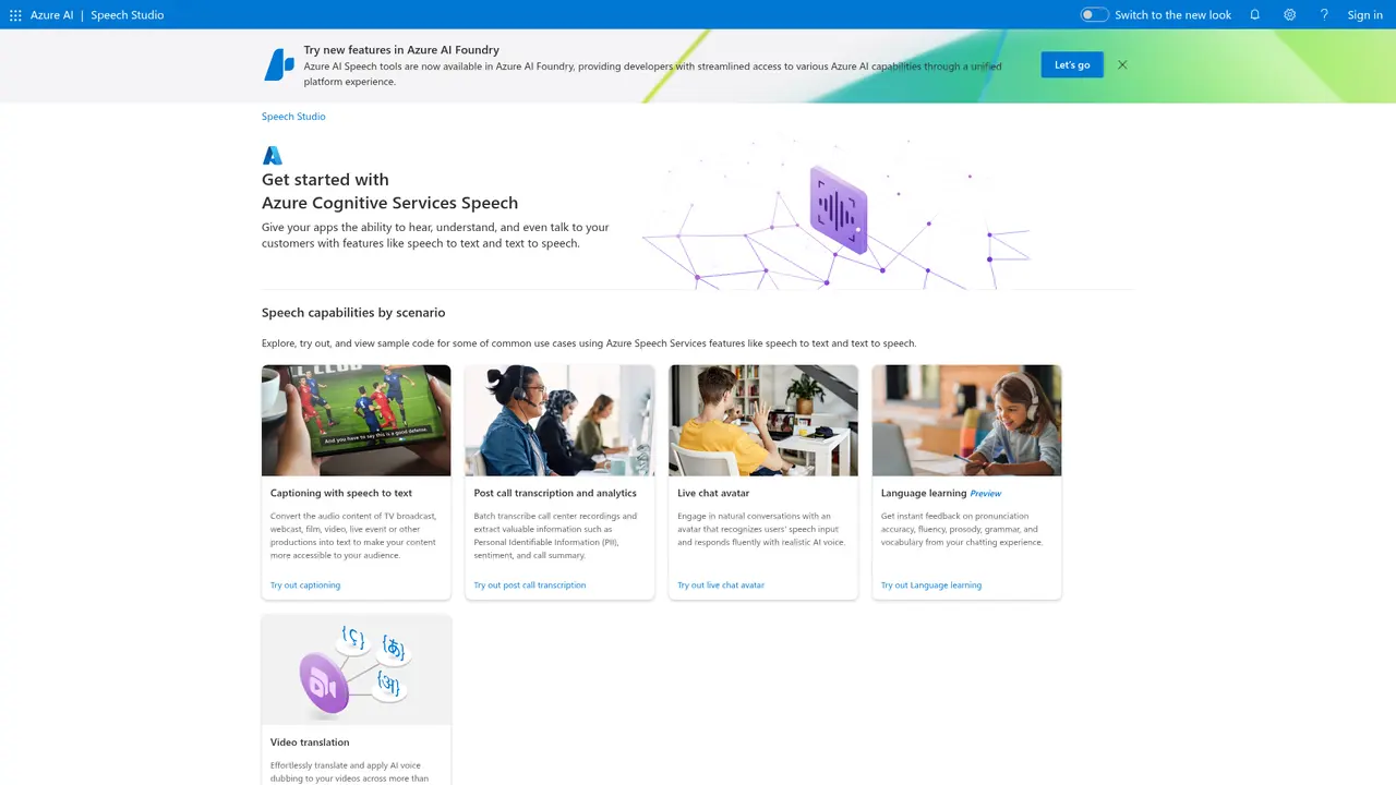 Azure Speech in Foundry Tools - Main Image