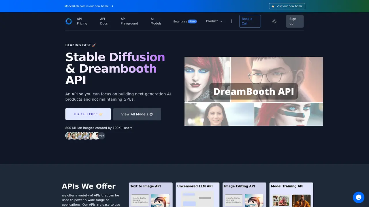 Stable Diffusion API / ModelsLab - Main Image
