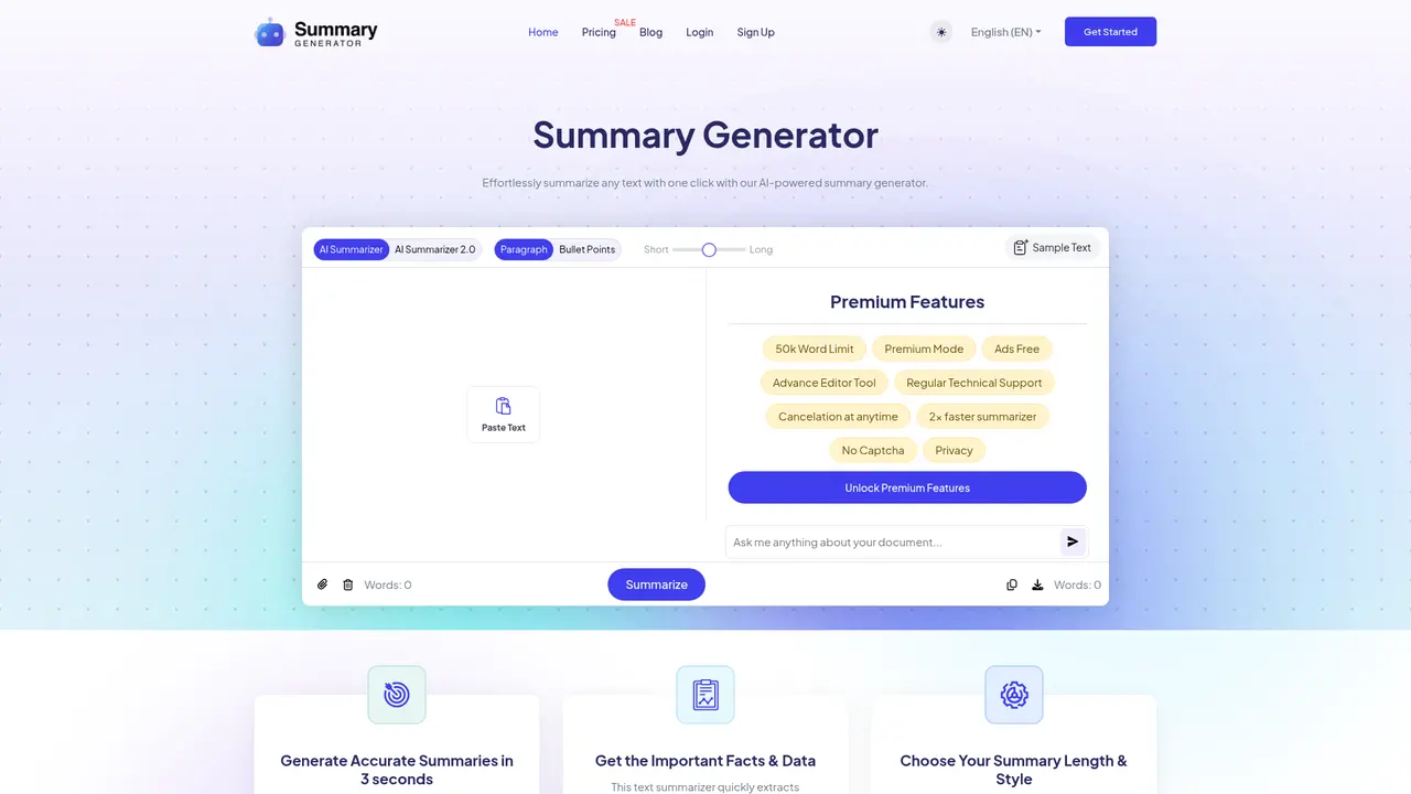 SummaryGenerator.io - Screenshot 2