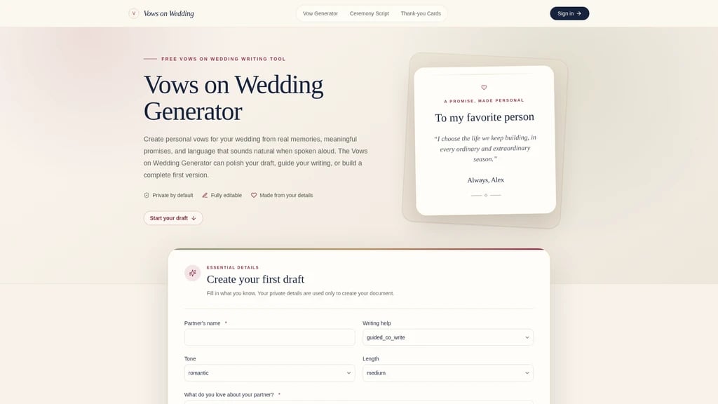 Vows on Wedding - Main Image