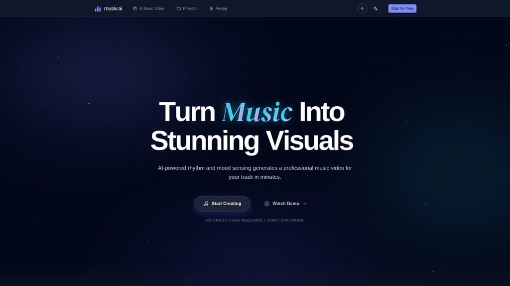 Musiv - AI Music Video Generator - Main Image