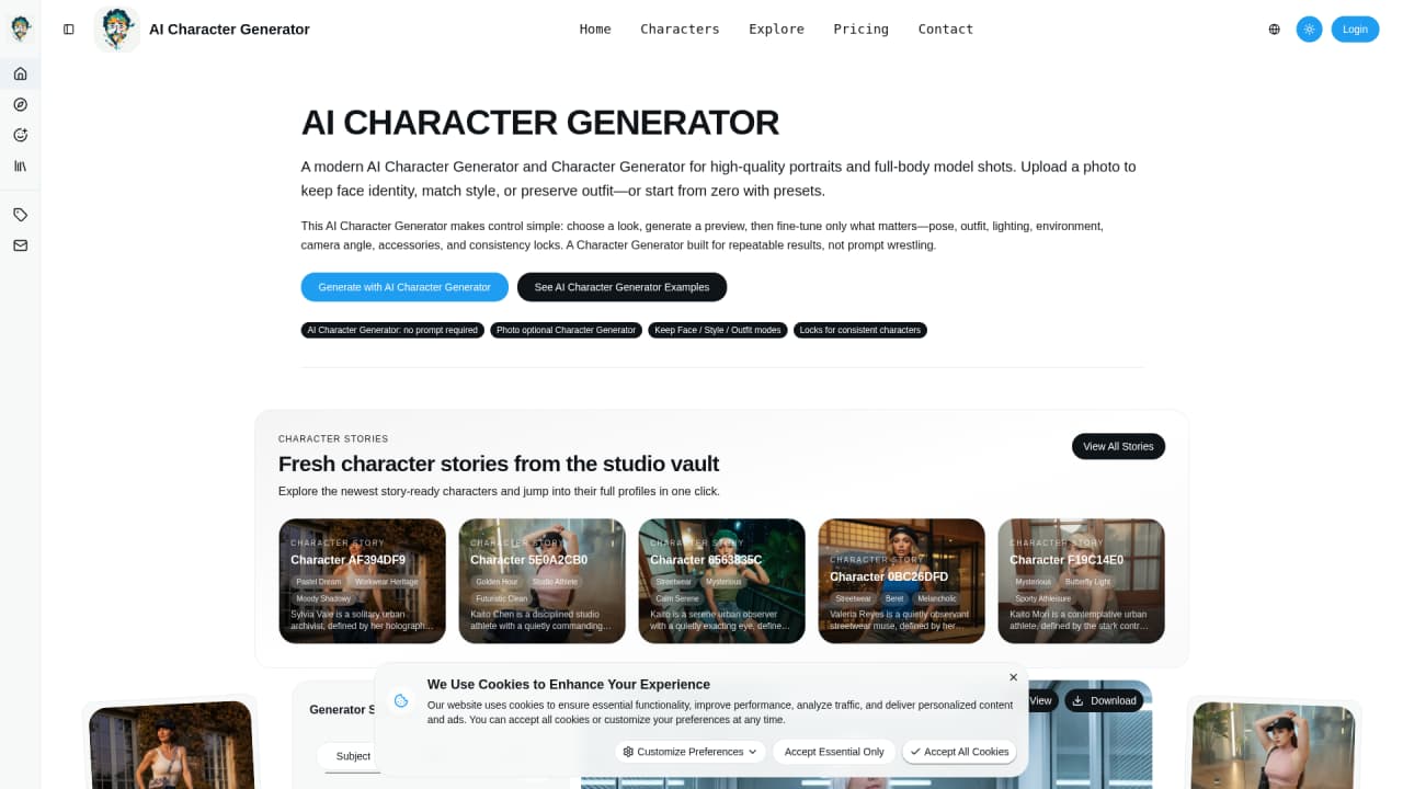 AI Character Generator - Main Image