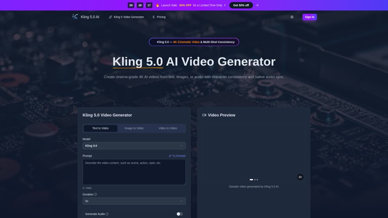Kling 5.0 AI - Main Image