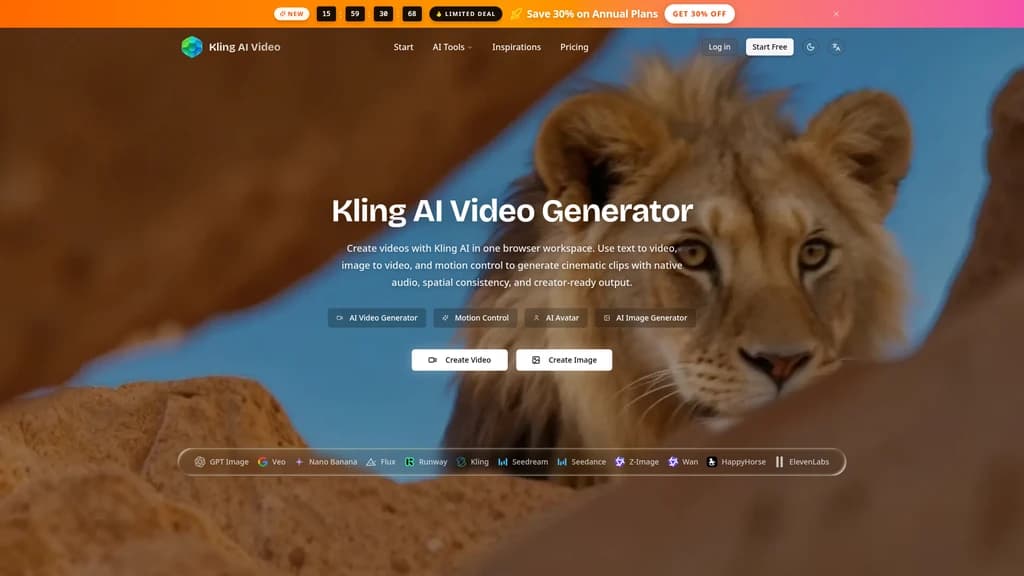 Kling AI Video Generator - Main Image