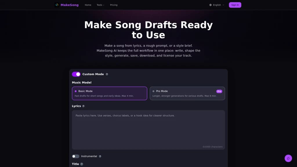 MakeSong AI - Main Image