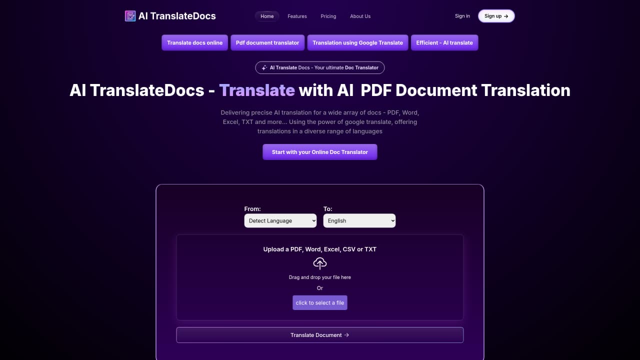 AI TranslateDocs - Main Image