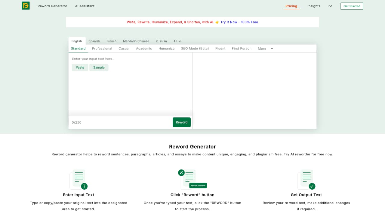 Reword Generator - Main Image