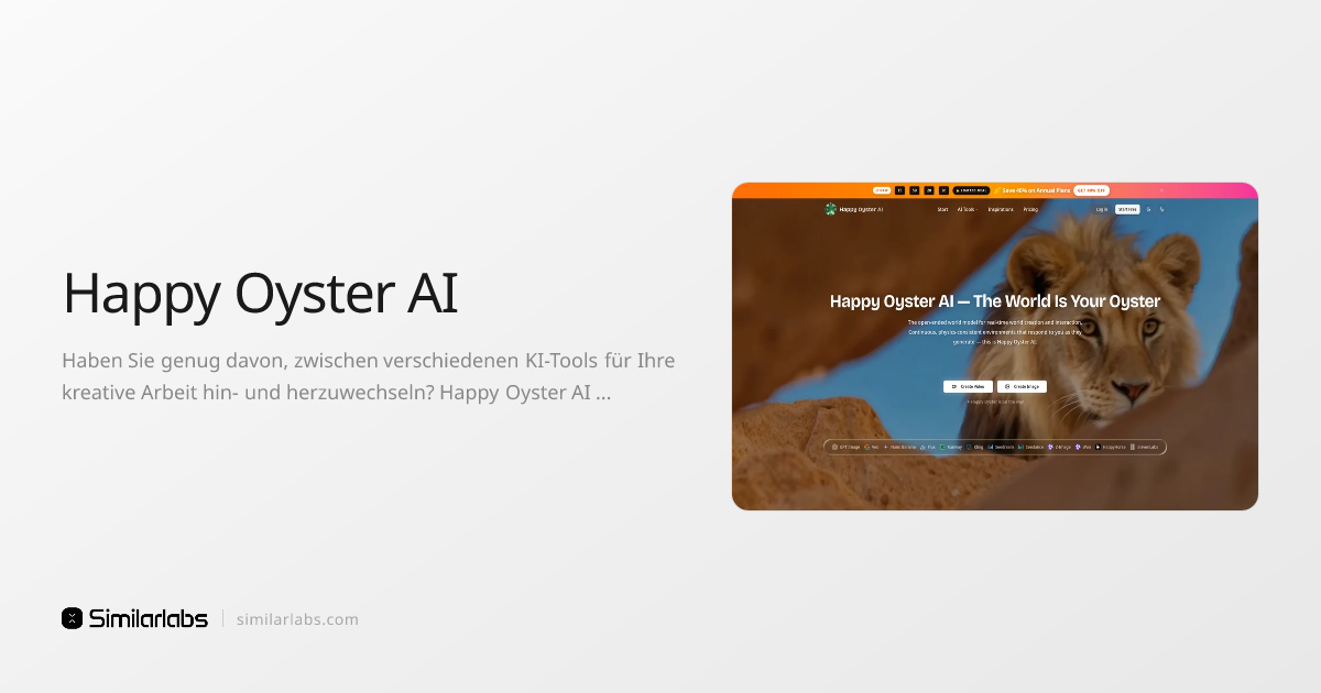 Happy Oyster AI - Die einheitliche KI-Plattform für Weltenerschaffung ...
