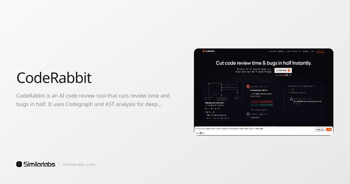 CodeRabbit - AI code review tool that cuts bugs in half | SimilarLabs