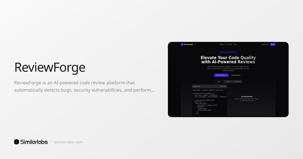 ReviewForge - Automate code reviews with AI | SimilarLabs