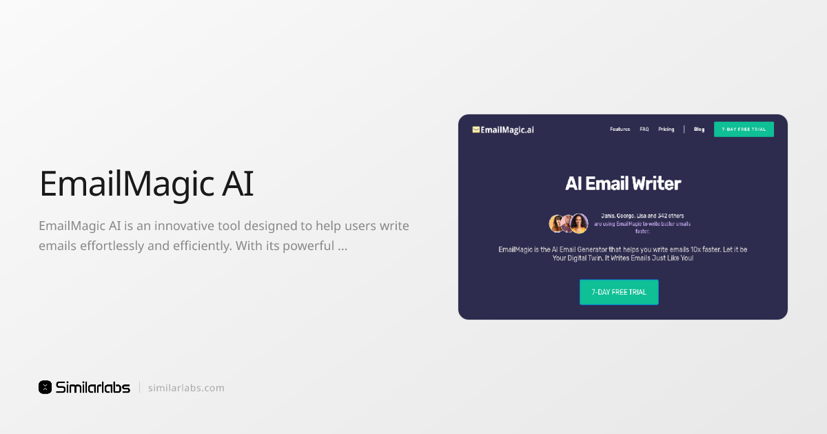 EmailMagic AI - Write emails effortlessly and quickly | SimilarLabs