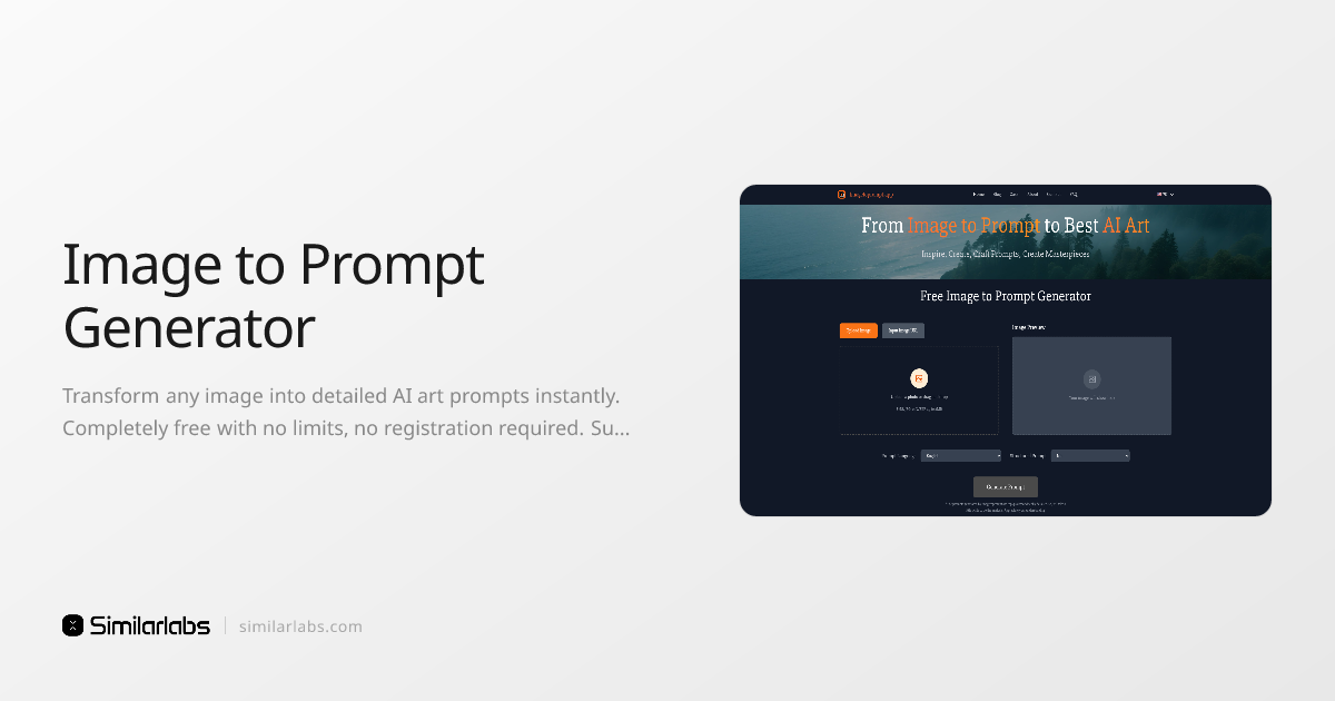 Image to Prompt Generator - Free AI tool that converts images to ...