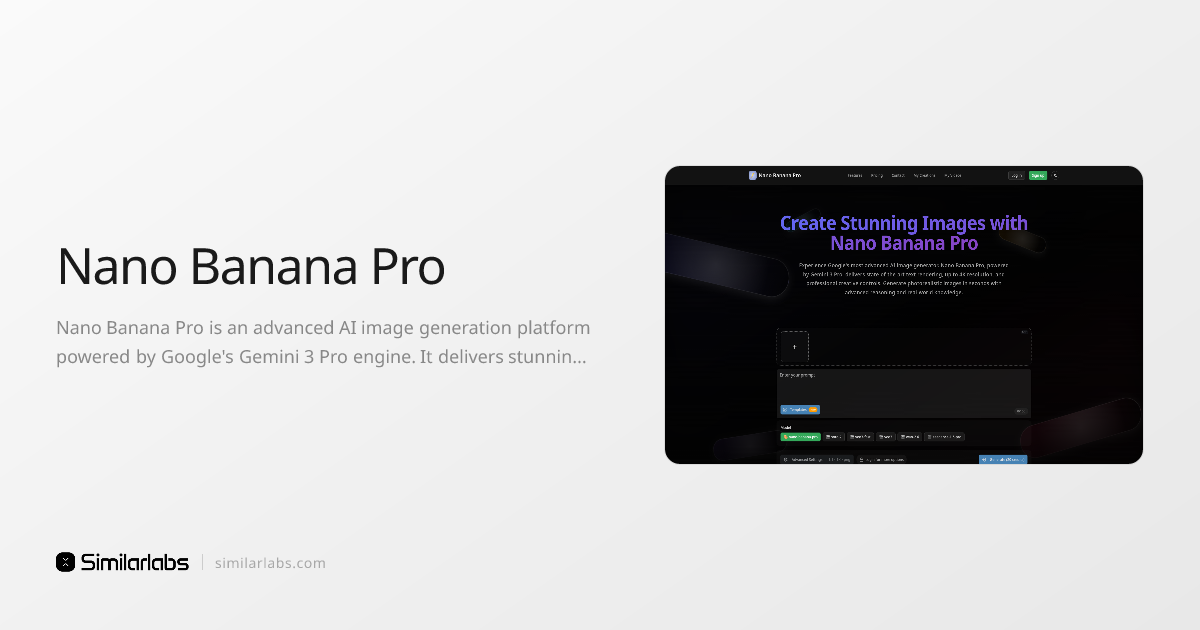 Nano Banana Pro - Gemini 3 Pro powered 4K AI image generator with ...