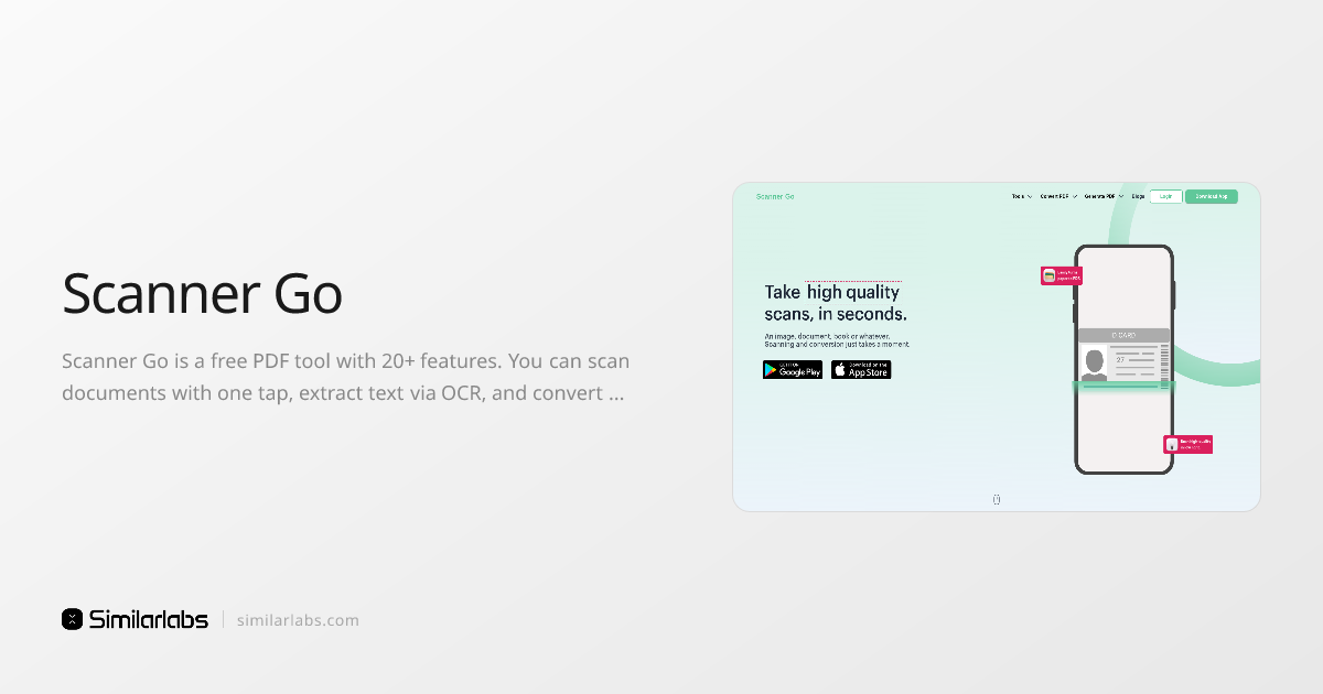 Scanner Go - Free PDF scanner app with 20+ tools for scanning and ...