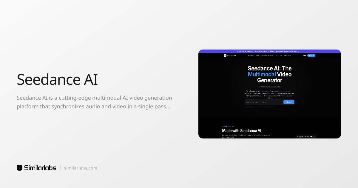 Seedance AI - AI-powered cinematic video generation with synchronized ...