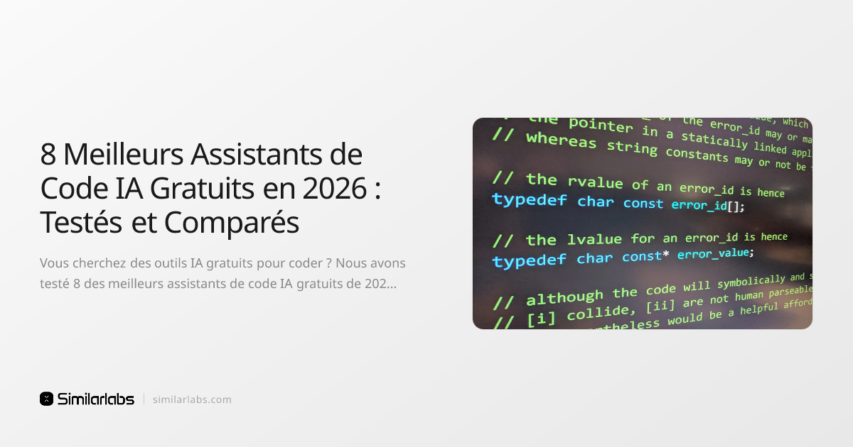 8 Meilleurs Assistants de Code IA Gratuits en 2026 : Testés et Comparés ...