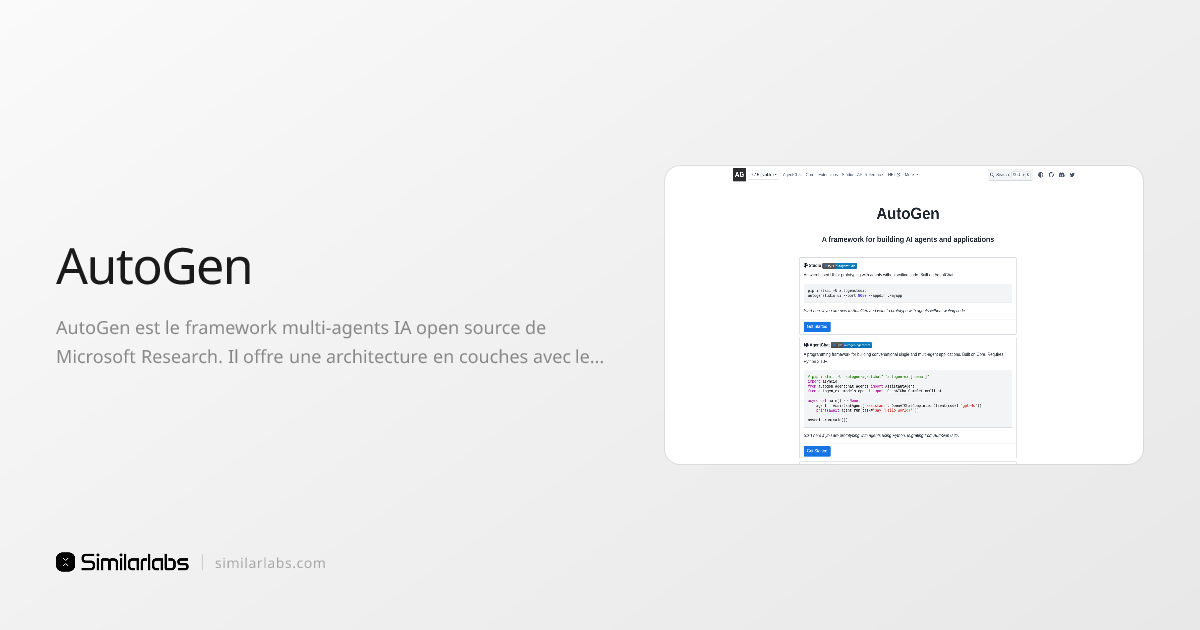 AutoGen - Framework Multi-Agents IA Open Source Microsoft | SimilarLabs